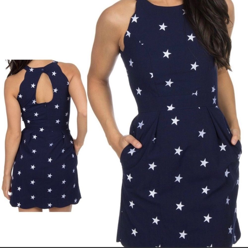 NWT Lauren James Landry Star Seer Sucker Dress size Large